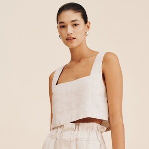 Posse Alice Linen Crop Top